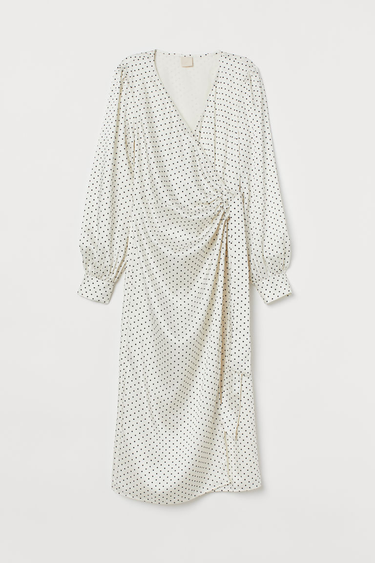 H ☀ M - Calf-length wrap dress - White ...